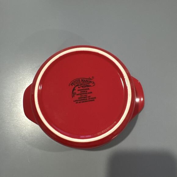 Petite Maison by Wildly Delicious Red Ceramic Brie Baker Casserole Small No Lid - Picture 3 of 6